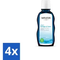 Weleda 4 x - Reiniger & Toner 2‑in‑1 - 100 ml - Reiniger - Toner - Gezichtsreiniger - 2-in-1 - Natuurlijke Reiniging