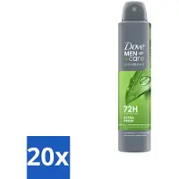 Dove 20 x Men+Care Deodorant Spray - Extra Fresh - 200 ml - Deodorant Spray - Anti-transpirant - Zweetbehandeling - Huidbescherming - Frisheid