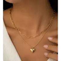 Trend Luxe ketting - verguld - Stijlvolle ketting - Goudkleurig - Roestvrijstalen -Cadeau Voor Vrouwen- cadeau -Valentijn - Liefde - Verrassing