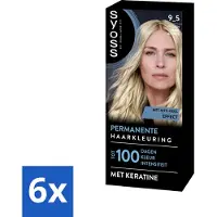 Syoss 6 x - Coloration 9-5 Frozen Pearl Blonde - Haarverf - Grijsdekking - Vermindert Haarbreuk - Permanente Haarkleuring - Haarkleur - Grijsdekking - Keratine - Blond