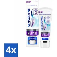 Sensodyne 4 x - Tandpasta - Clinical Repair - Active White - Tandglazuur Herstellen - 75 ml - Tandgevoeligheid - Tandpasta - Wittere Tanden - Gevoelige Tanden - Novamin