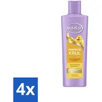 Andrélon 4 x – Shampoo – Perfecte Krul – 250 ml - Krullen Verzorging - Krulshampoo - Krulverzorging - Pluisvrij Haar - Kruldefinitie