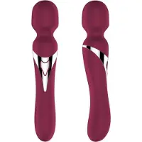 Power Escorts - Vibrator - Stimulator - Siliconen Dual Massager Pulsator - USB - 7 Functie - Rode Wijn