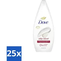 Dove 25 x Douchecrème - Silky Velvet - 720 ml - Douchegel - Droge Huid - Silky Velvet - Zachte Reiniging - Dermatologisch Getest