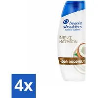 Head & shoulders 4 x - Shampoo - Intense Hydration - 100% Roosvrij - 300 ml - Anti-roos Shampoo - Roos Shampoo - Kokosolie Shampoo - Hoofdhuidproblemen - Hoofdhuid Balans