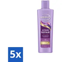 Andrélon 5 x – Shampoo – Intense Repair – 250 ml - Haarschade - Haarherstel - Keratine - Beschadigd Haar - Haarstructuur