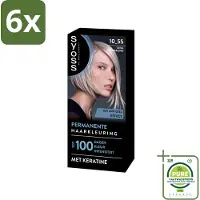 Syoss - Permanent Coloration 10-55 - Haarverf - Permanente Haarkleuring - Ultra Platina Blond - Grijsdekking - Voordeelverpakking - 6 stuks - Permanente haarkleur - Platinum blond