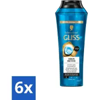 Schwarzkopf 6 x - Shampoo - Aqua Revive - Voor Hydraterend en Fris Haar - 250 ml - Aqua Revive - Hydraterende Shampoo - Droog Haar - Beschadigd Haar - Vochtinbrengend
