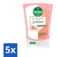 Dettol 5 x - Wasgel Navulling - Skincare - Rozenwater & Sheaboter - 250 ml - Voordeelverpakking - 5 stuks