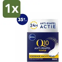 Nivea 1 x - Nachtcrème - Q10 POWER Anti-Rimpel - Voor alle huidtypen - Met Q10 & Creatine - 50 ml - Anti-rimpel Crème - Nachtcrème - Rimpelverlichting - Huidverzorging - Q10 Crème
