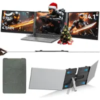 Vali Portable Monitor - Ultra - Fin Protection Oculair Scherm - 1080p Laptop Met Dubbel Scherm - Zilver/Grijze - 36cm x 100 cm x 26 cm
