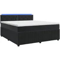vidaXL Boxspringbed met matras, zwart, 160 x 200 cm, fluweel