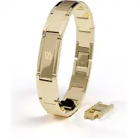 SERASAR | Premium roestvrijstalen armband voor heren [Impact] | 316L chirurgisch staal | Waterdicht | Veilige sluiting | Goudkleurig, 23 cm | Inclusief sieradendoosje