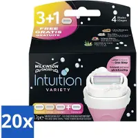 Wilkinson Sword 20 x - Navulmesjes - Intuition 2-in-1 Variety - Diverse Gevoelige Huidtypes - 4 mesjes - Scheermesje Vrouw - Navulmesjes - Scheerbeurt - Huidverzorging - Schuim En Scheer