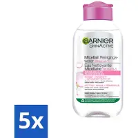 Garnier 5 x - SkinActive - Micellair Reinigingswater - Gevoelige Huid - Reisformaat - 100 ml - Micellair Reinigingswater - Gevoelige Huid - Make-up Verwijderen - Gezicht Reinigen - Reisformaat