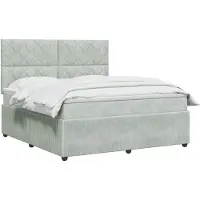 vidaXL Boxspringbed met matras Lichtgrijs 140 x 190 cm Fluweel