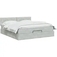 vidaXL Ottoman bed met matras Lichtgrijs 160 x 200 cm Fluweel