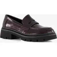 Nova dames lak loafers bordeaux rood maat 42