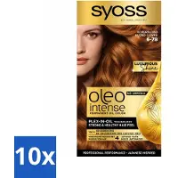 Syoss 10 x - Oleo Intense 6-78 - Haarverf - Permanente Haarkleuring - Koperblond - Langdurige Kleur - Haarkleuring - Koperblond - Permanente Haarkleuring - Olie-formule - Haarverf