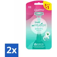 Wilkinson 2 x - Wegwerpscheermesjes - Quattro For Woman - Precies - 4 mesjes - Wegwerpscheermesjes - Scheermesjes Voor Vrouwen - Scheermesjes Quattro - Gladde Huid - Gevoelige Huid