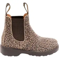 Bisgaard leren enkelboots met profielzool en panterprint - bruin/beige Meisjes Leer - maat 38