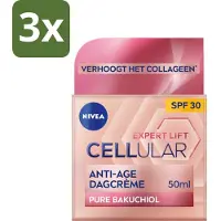 Nivea - CELLular Expert Lift Dagcrème - Anti-Veroudering Crème - SPF 30 - Voor alle huidtypen - Met Bakuchiol & Hyaluronzuur - 50 ml - Bulkverpakking - 3 stuks