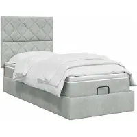 vidaXL - Ottoman - bed - met - matras - Lichtgrijs - 80 - x - 200 - cm - Fluweel