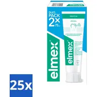 Elmex 25 x - Tandpasta - Sensitive Duopack - Gevoelige Tanden - 2 x 75 ml - Gevoelige Tanden - Aminfluoride - Tandpasta - Tandgevoel - Tandbederf