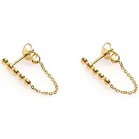 Karma Chain 5 dots Silver Goldplated Oorbellen M1310