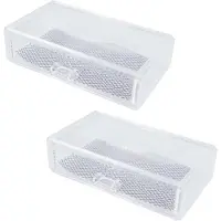 Benson care makeup organizer - 2x - transparant - kunststof - 18 x 12 x 5 cm - opbergbakje