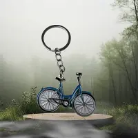 Fashion Sleutelhanger Fiets (Blauw) 6 x 4,5 cm
