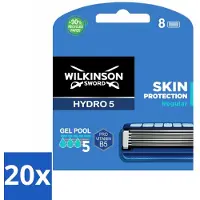 Wilkinson Sword 20 x - Navulmesjes - Hydro 5 Skin Protection - Beschermend - 8 mesjes - Scheermesjes Mannen - Huidbescherming - Scheren Zonder Irritatie - Hydro 5 Skin Protection - Ultra Glide Mesjes