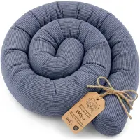 Totsy Baby Zijslaper kussen Lichaamskussen 200 cm - Lang kussen bed rol slaapkussen nek rol Decoratie voor kinderkamer Oeko-Tex Jeansblauw Corduroy