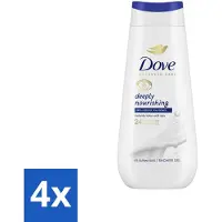 Dove 4 x Douchecrème - Deeply Nourishing - 225 ml - Douchegel - - Verzorgende Douchegel - Hydraterende Douchegel - Droge Huid