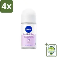Nivea - Deodorant Roller - Dubbel Effect - 72 Uur Anti-Transpirant - 50 ml - Voordeelverpakking - 4 stuks - deodorant - Deodorant roller
