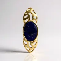 Cavill - Lapis Lazuli Hanger - 925 Sterling Zilver Verguld - 2,7 ct Ovale Edelsteen - Elegante Filigraan Sieraad - Intens Blauw - Luxe Dameshanger