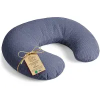 Totsy Baby Voedingskussen baby Premium 150 cm C-vorm borstvoedingskussen Nursing Pillow – afneembare Corduroy hoes ergonomisch wasbaar pasgeboren zacht ademend – OEKO-TEX gecertificeerd Jeansblauw