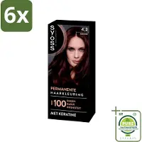 Syoss - Coloration 4-2 Mahonie - Haarverf - Grijsdekking - Vermindert Haarbreuk - Voordeelverpakking - 6 stuks - Permanente haarkleuring - Haarkleur