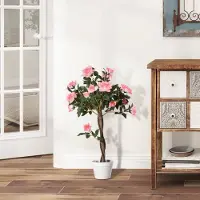 HAUSS SPOLE Kunstplant Realistische Kunstrozenboom 90 Cm In Pot Roze PE Voor Binnen En Buiten Sfeervolle Decoratie Met Natuurlijke Uitstraling