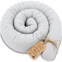 Totsy Baby Zijslaper kussen Lichaamskussen 150 cm Katoen - Lang kussen bed rol slaapkussen nek rol Decoratie voor kinderkamer Oeko-Tex Grijs