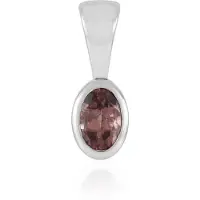 Cavill - Malaya Granaat Hanger - 0,503 ct Ovaal - 925 Sterling Zilver Platina-geplateerd - Luxe Elegante Dameshanger uit Mozambique