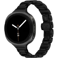 Strap-it Stalen smalle band geschikt voor Samsung Galaxy Watch 9 (40/44mm) / Watch 8 (40/44mm) / Classic (46mm) - Zwart