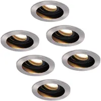 HOFTRONIC™ Set van 6 stuks Dimbare LED inbouwspot Mesa 5 Watt 2700K warm wit Kantelbaar