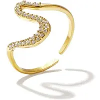 Yehwang Ziva - Verstelbare Strass Ring - Stainless Steel - - Zilver