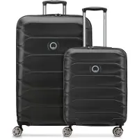 DELSEY PARIS Meteor-kofferset met 4 wielen, maten S en L, met uitbreidingsplooi zwart