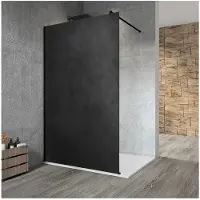 Gelco Vario Black Eendelig douche, wandmontage, HPL plaat Kara, 100cm