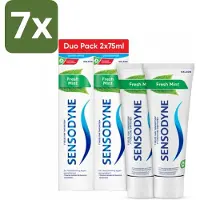 Sensodyne - Tandpasta - Fresh Mint - Frisse Munt - Duopack - 2 x 75 ml - Bulkverpakking - 7 stuks