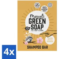 Marcels Green Soap 4 x - Shampoobar - Vanilla & Cherry Blossom - Versterkt & verzorgt - 90 gr - Plasticvrije Shampoo - Shampoo Bar - Biologische Shampoo - Vegan Shampoo - Natuurlijke Shampoo