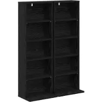vidaXL CD Kast 2 st Zwart eiken 33 x 23,5 x 97,5 cm Bewerkt hout