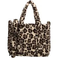 Beagles Fluffy Teddy Handtas/Schoudertas Lugo Leopard Beige
